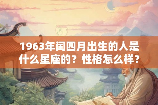1963年闰四月出生的人是什么星座的？性格怎么样？