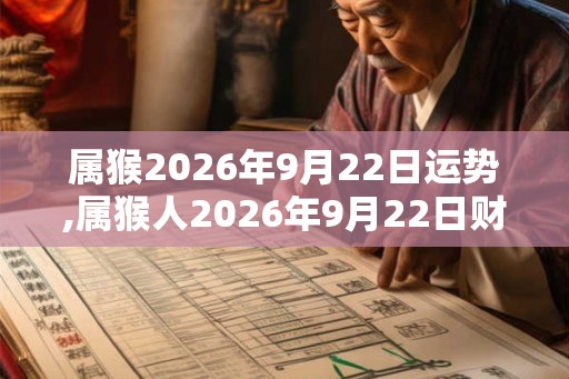 属猴2026年9月22日运势,属猴人2026年9月22日财运,生肖猴2026年9月22日运势