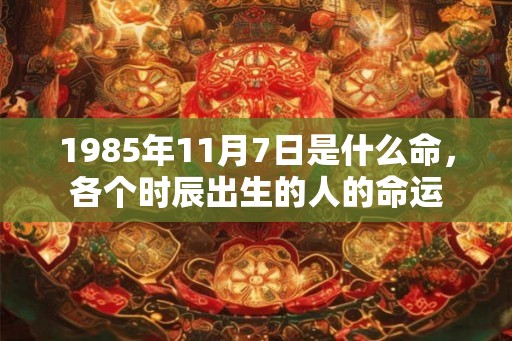 1985年11月7日是什么命，各个时辰出生的人的命运