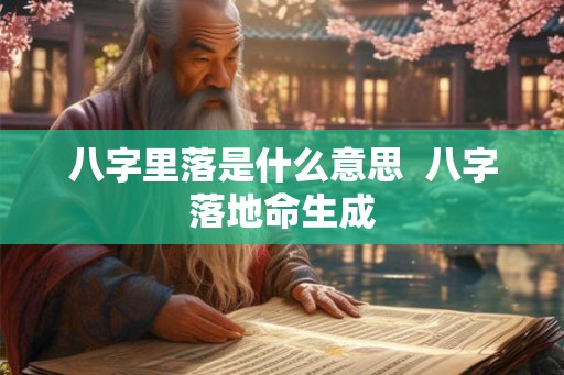 八字里落是什么意思 八字落地命生成 八字里落是什么意思 八字落地命生成