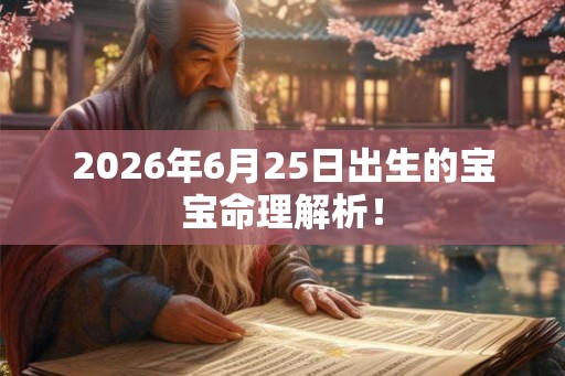2026年6月25日出生的宝宝命理解析! 2026年6月25日出生的宝宝命理解析!
