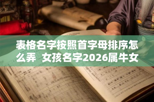 表格名字按照首字母排序怎么弄 女孩名字2026属牛女孩 表格名字按照首字母排序怎么弄 女孩名字2026属牛女孩