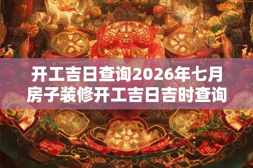 开工吉日查询2026年七月房子装修开工吉日吉时查询