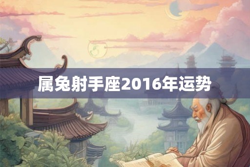 属兔射手座2016年运势