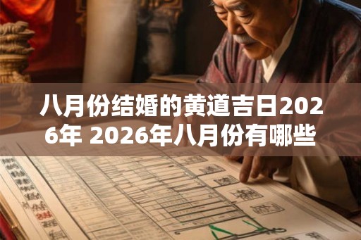 八月份结婚的黄道吉日2026年 2026年八月份有哪些黄道吉日适合结婚 八月份结婚的黄道吉日2026年 2026年八月份有哪些黄道吉日适合结婚