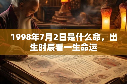 1998年7月2日是什么命，出生时辰看一生命运