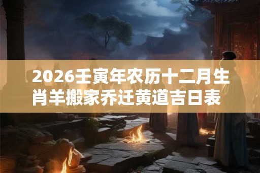 2026壬寅年农历十二月生肖羊搬家乔迁黄道吉日表  哪天搬家最好