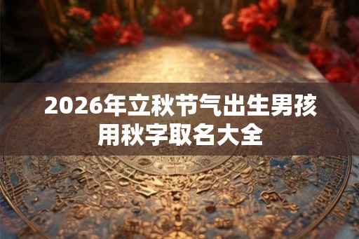 2026年立秋节气出生男孩用秋字取名大全