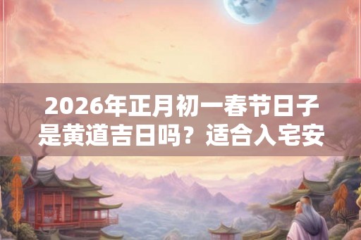 2026年正月初一春节日子是黄道吉日吗？适合入宅安床吗？