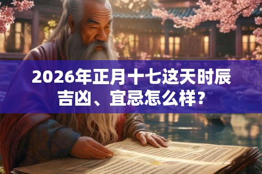 2026年正月十七这天时辰吉凶、宜忌怎么样？