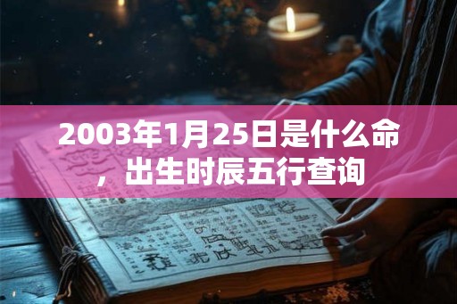 2003年1月25日是什么命，出生时辰五行查询