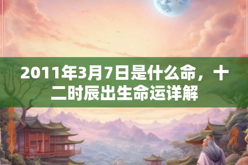 2011年3月7日是什么命，十二时辰出生命运详解