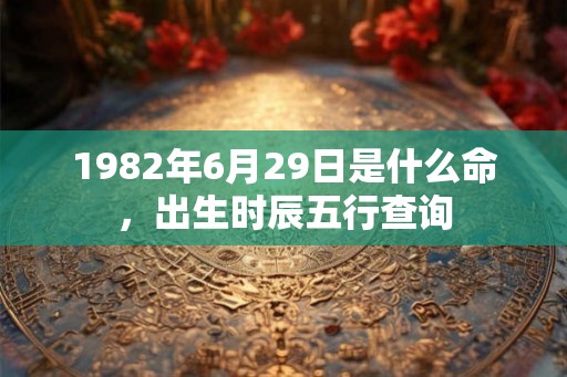 1982年6月29日是什么命，出生时辰五行查询