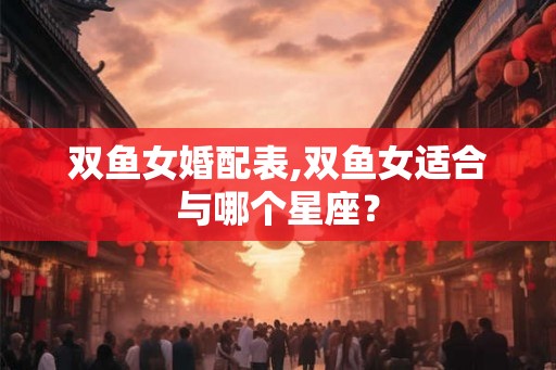 双鱼女婚配表,双鱼女适合与哪个星座？