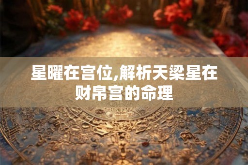 星曜在宫位,解析天梁星在财帛宫的命理
