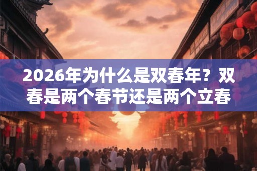 2026年为什么是双春年？双春是两个春节还是两个立春？