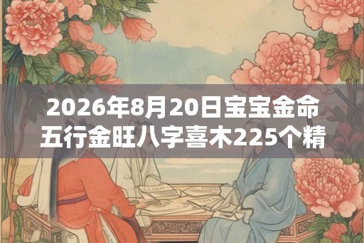 2026年8月20日宝宝金命五行金旺八字喜木225个精选