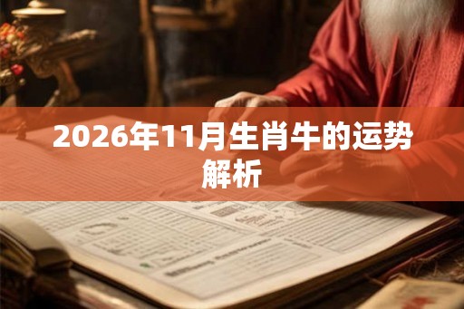 2026年11月生肖牛的运势解析
