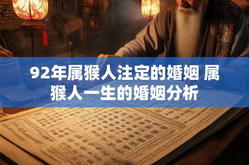 92年属猴人注定的婚姻 属猴人一生的婚姻分析