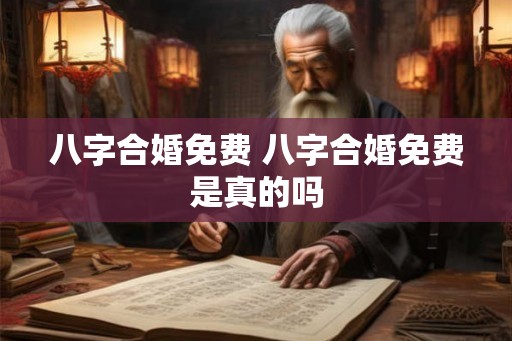 八字合婚免费 八字合婚免费是真的吗