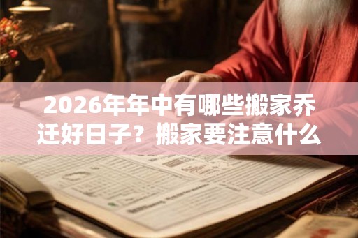 2026年年中有哪些搬家乔迁好日子？搬家要注意什么？