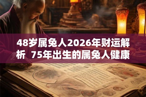 48岁属兔人2026年财运解析  75年出生的属兔人健康运势