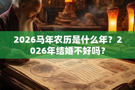2026马年农历是什么年？2026年结婚不好吗？