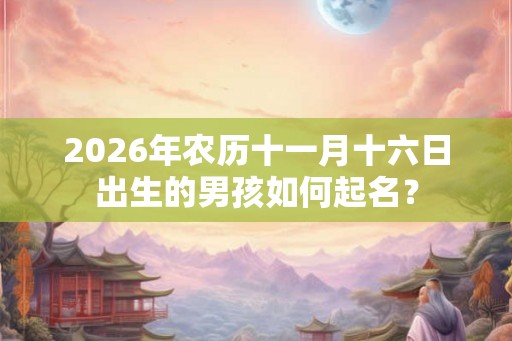 2026年农历十一月十六日出生的男孩如何起名？