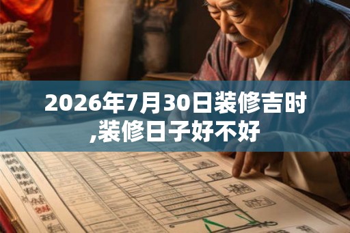 2026年7月30日装修吉时,装修日子好不好