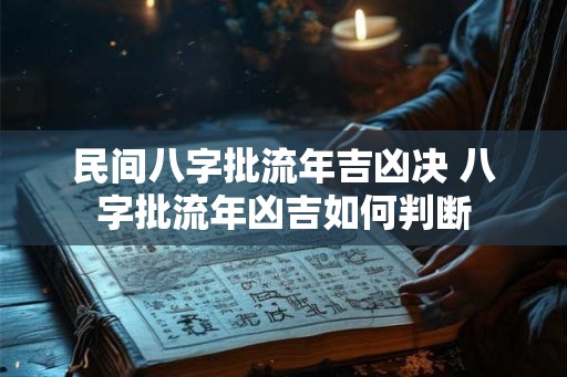 民间八字批流年吉凶决 八字批流年凶吉如何判断 民间八字批流年吉凶决 八字批流年凶吉如何判断