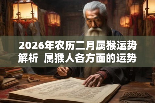 2026年农历二月属猴运势解析  属猴人各方面的运势好吗