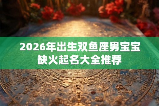 2026年出生双鱼座男宝宝缺火起名大全推荐