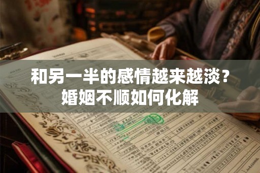和另一半的感情越来越淡？婚姻不顺如何化解
