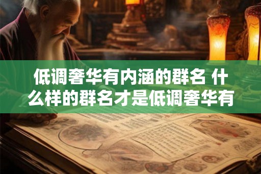 低调奢华有内涵的群名 什么样的群名才是低调奢华有内涵的