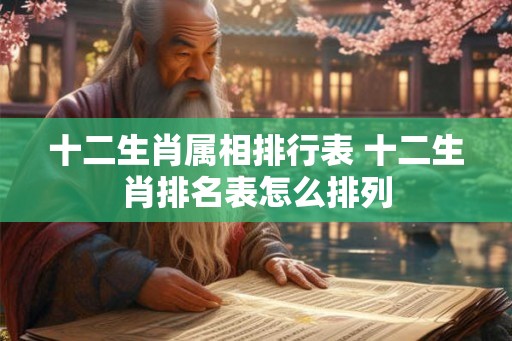 十二生肖属相排行表 十二生肖排名表怎么排列