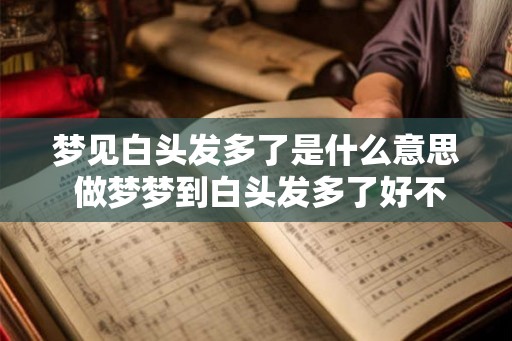 梦见白头发多了是什么意思 做梦梦到白头发多了好不好