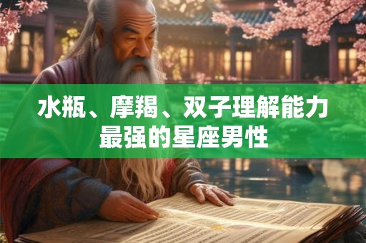 水瓶、摩羯、双子理解能力最强的星座男性