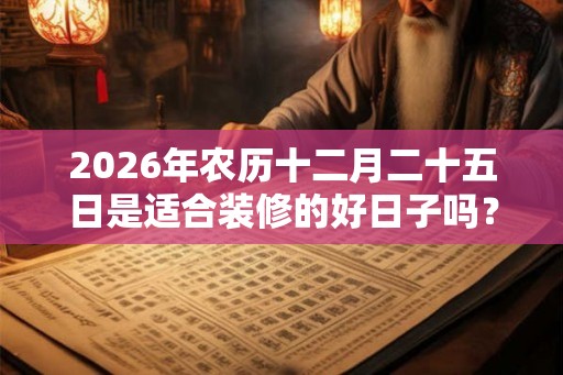 2026年农历十二月二十五日是适合装修的好日子吗？