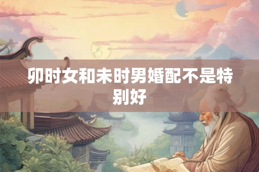 卯时女和未时男婚配不是特别好