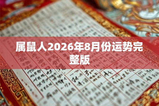 属鼠人2026年8月份运势完整版 属鼠人2026年8月份运势完整版