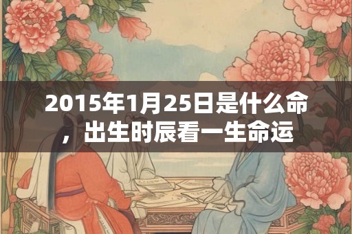 2015年1月25日是什么命，出生时辰看一生命运