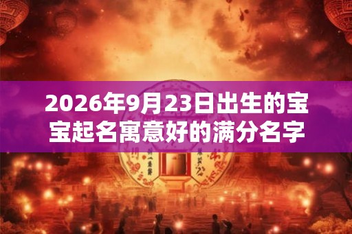 2026年9月23日出生的宝宝起名寓意好的满分名字 2026年9月23日出生的宝宝起名寓意好的满分名字