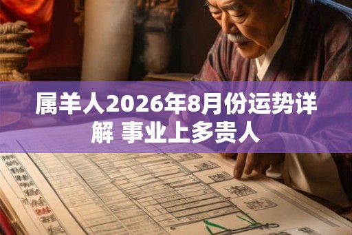 属羊人2026年8月份运势详解 事业上多贵人