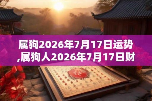 属狗2026年7月17日运势,属狗人2026年7月17日财运,生肖狗2026年7月17日运势