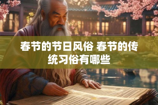 春节的节日风俗 春节的传统习俗有哪些