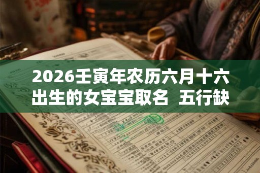 2026壬寅年农历六月十六出生的女宝宝取名  五行缺啥