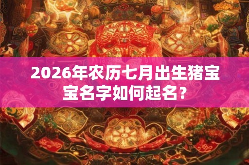 2026年农历七月出生猪宝宝名字如何起名？