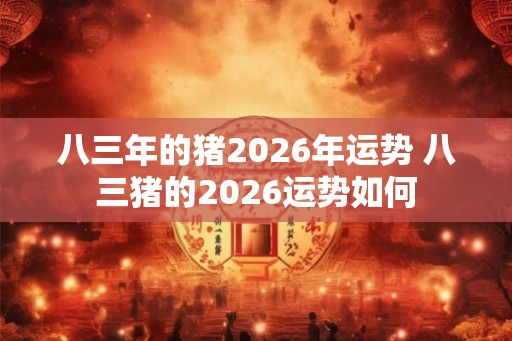 八三年的猪2026年运势 八三猪的2026运势如何