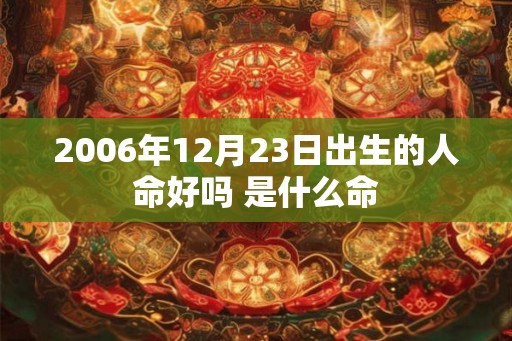 2006年12月23日出生的人命好吗 是什么命