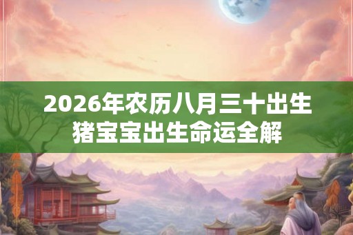 2026年农历八月三十出生猪宝宝出生命运全解